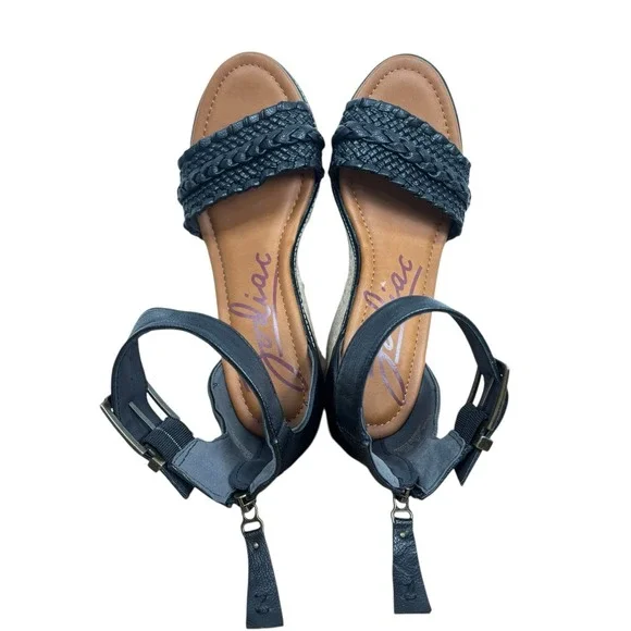 Zodiac Women's Sabeen Wedge Espadrille Sandal Woven Black Ankle Strap Size 8 - Picture 5 of 8